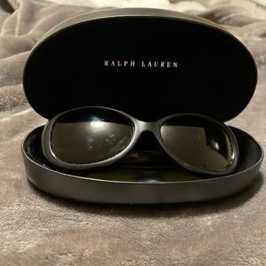 Ralph Lauren Black Sunglasses, Leopard Print Temple